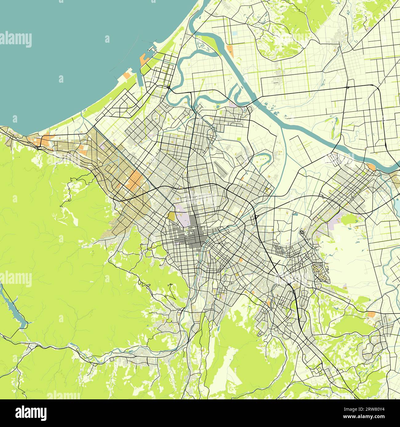 mappa di Sapporo, Hokkaido, Giappone Illustrazione Vettoriale