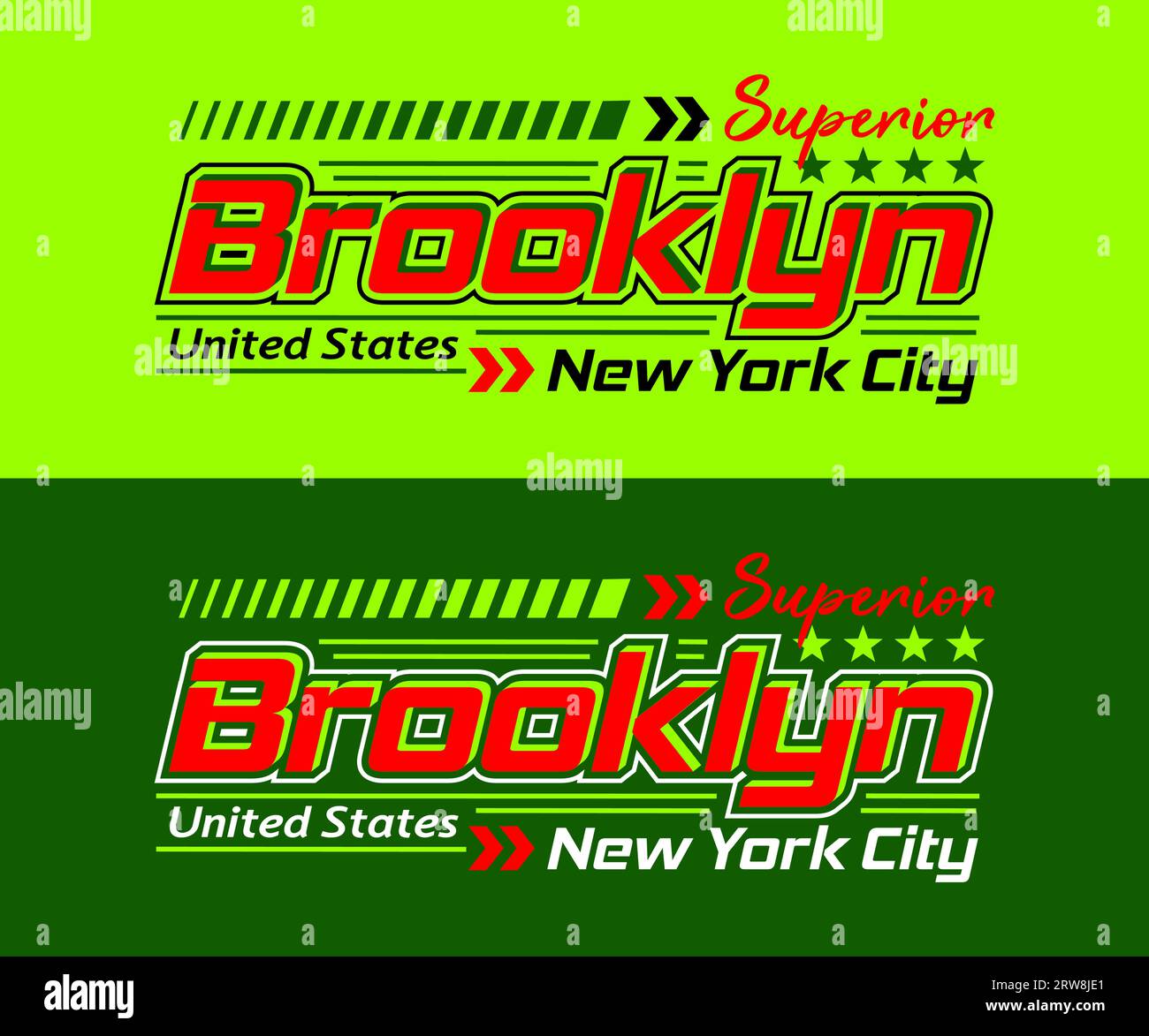 Carattere tipografico da corsa di Brooklyn City, tipografia grafica per t-shirt, poster, etichette, ecc. Illustrazione Vettoriale