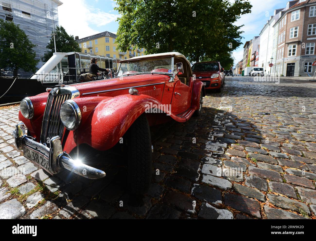 Una MG TF vintage a Copenhagen, Danimarca. Foto Stock