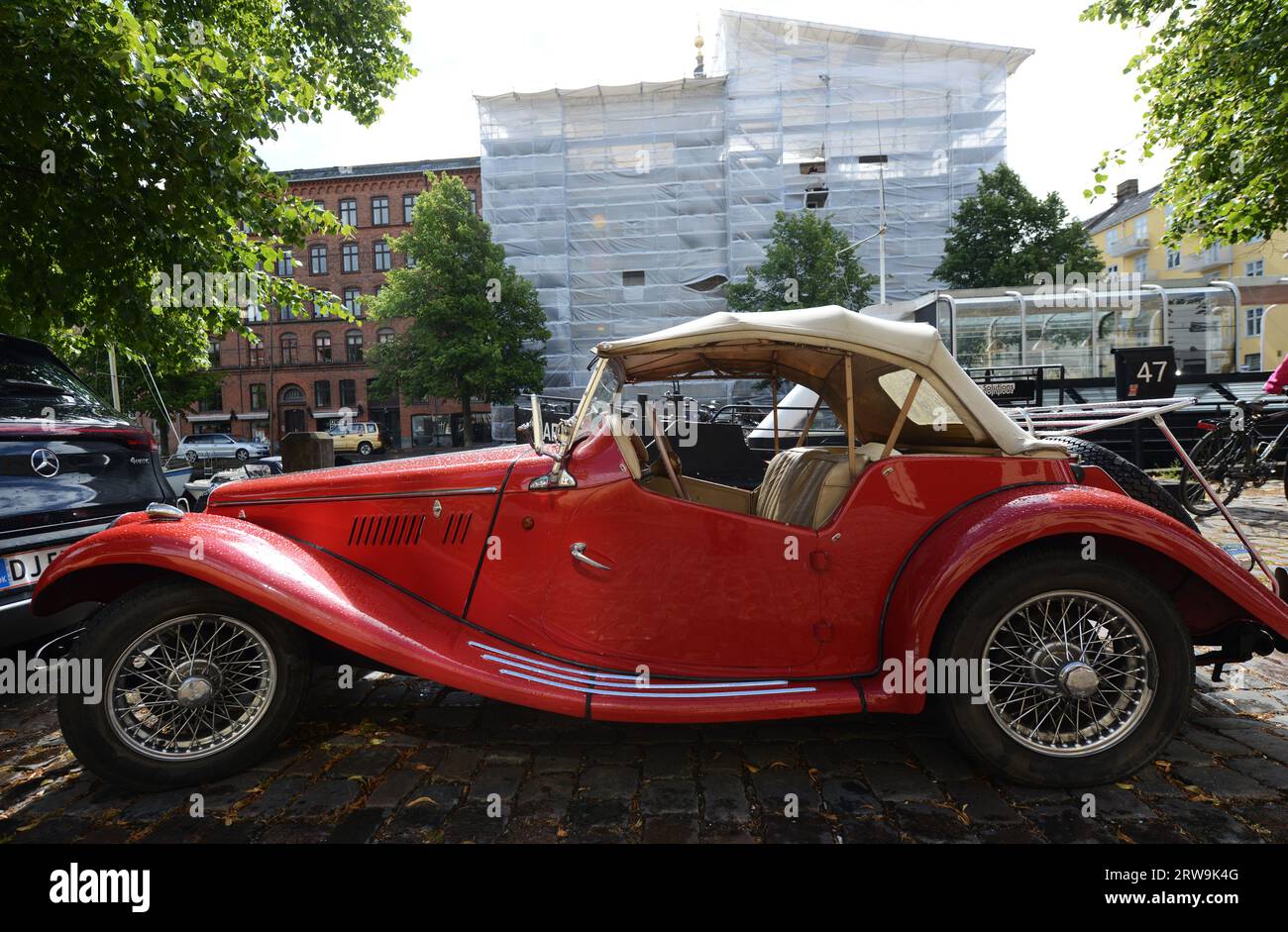 Una MG TF vintage a Copenhagen, Danimarca. Foto Stock