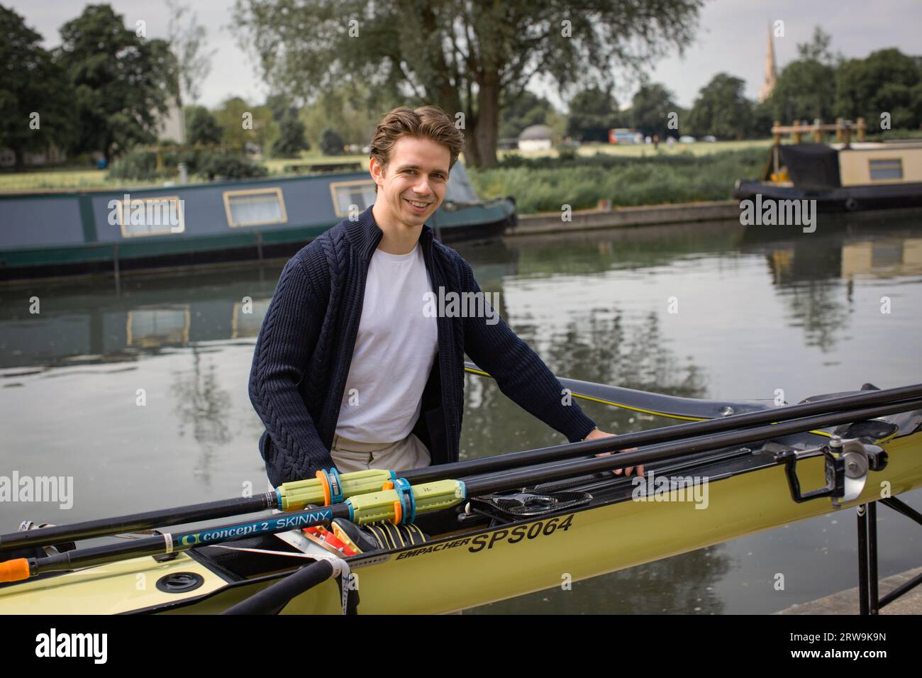 Jan Helmich Para-Rower a Cambridge, Regno Unito Foto Stock