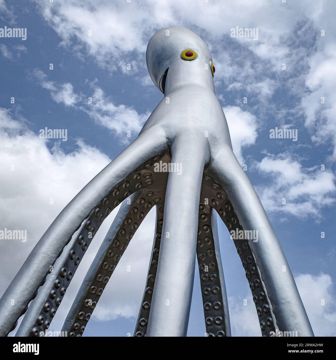 Maiorca, Spagna - 30 agosto 2023: Scultura d'arte di Kraken al Museu sa bassa Blanca, Mallorca Foto Stock