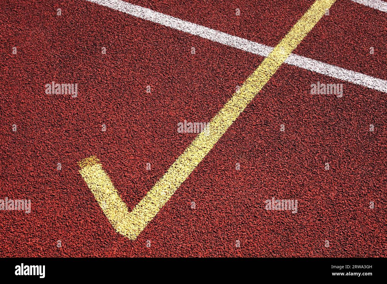 Tracciati su una pista di atletica Foto Stock