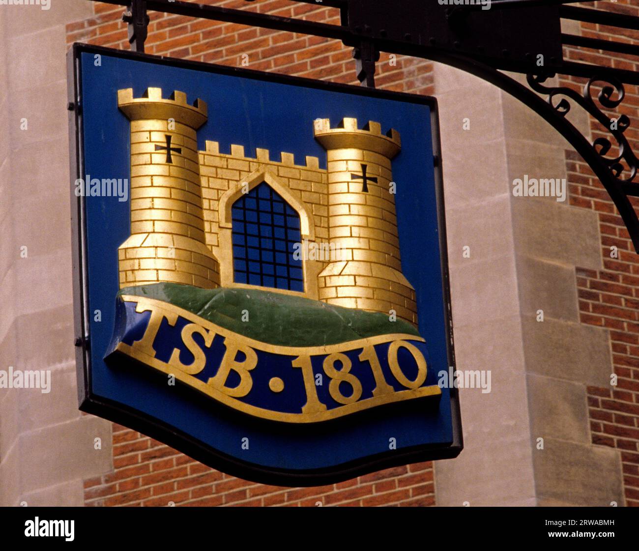 Lombard Street, City of London, TSB Bank, cartello stradale, British Banks, Signs, Inghilterra, Regno Unito Foto Stock