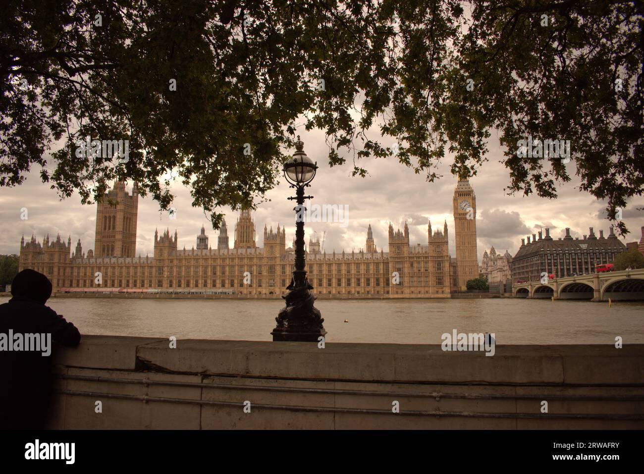 parlamethouse e westminister bridge Foto Stock