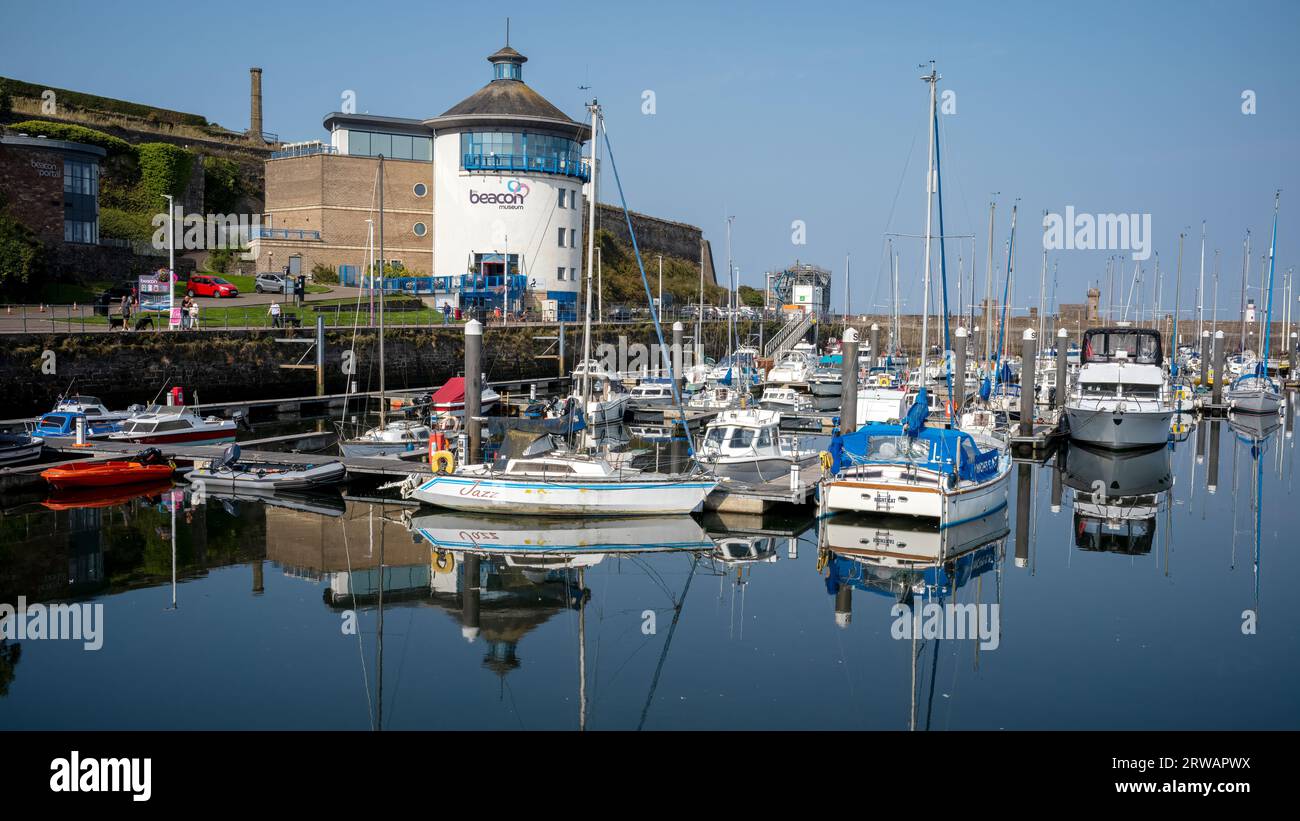 Beacon Museum e West Strand Marina, Whitehaven, Cumbria occidentale, Regno Unito Foto Stock