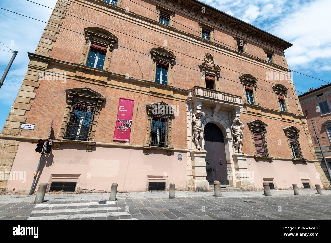 Il Palazzo Davìa Bargellini è oggi un museo - Museo Davia Bargellini situato sulla strada maggiore nel quartiere storico di Bologna in Emilia-Ro Foto Stock