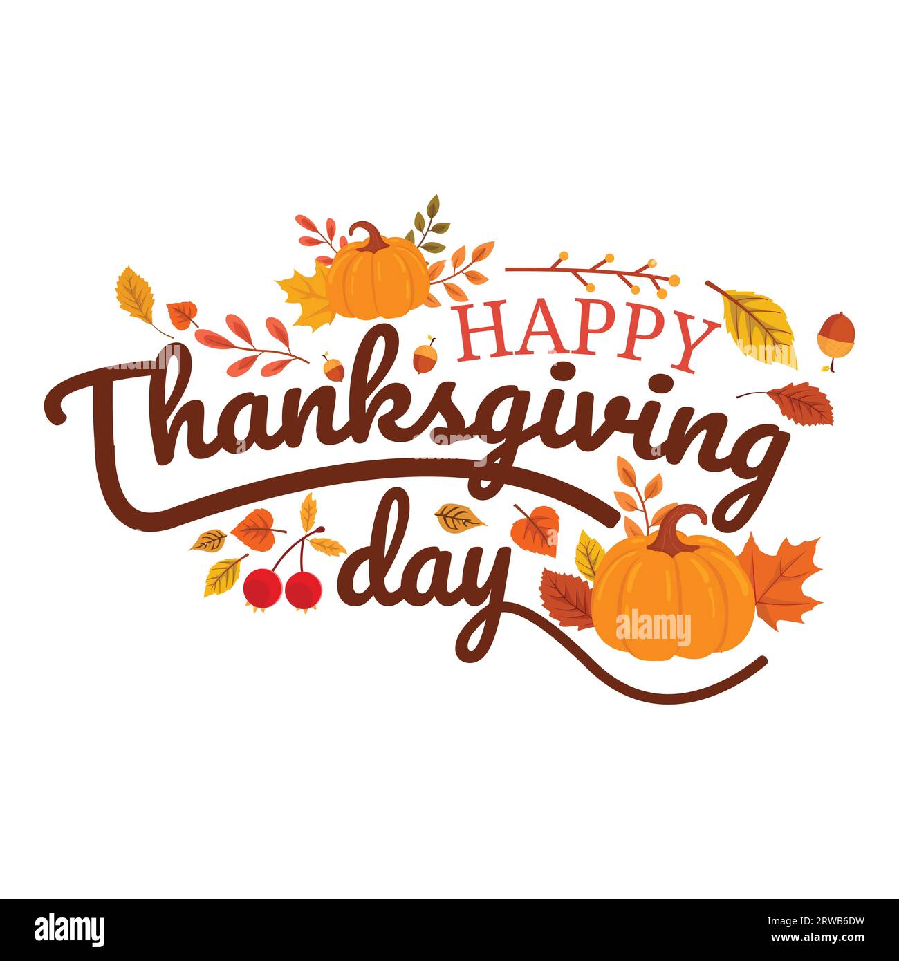 Buon ringraziamento per le vacanze autunnali immagine vettoriale di sfondo. Felice giorno del Ringraziamento lettera di sfondo con foglie. Vettore di illustrazione delle scorte. Buon ringraziamento Illustrazione Vettoriale