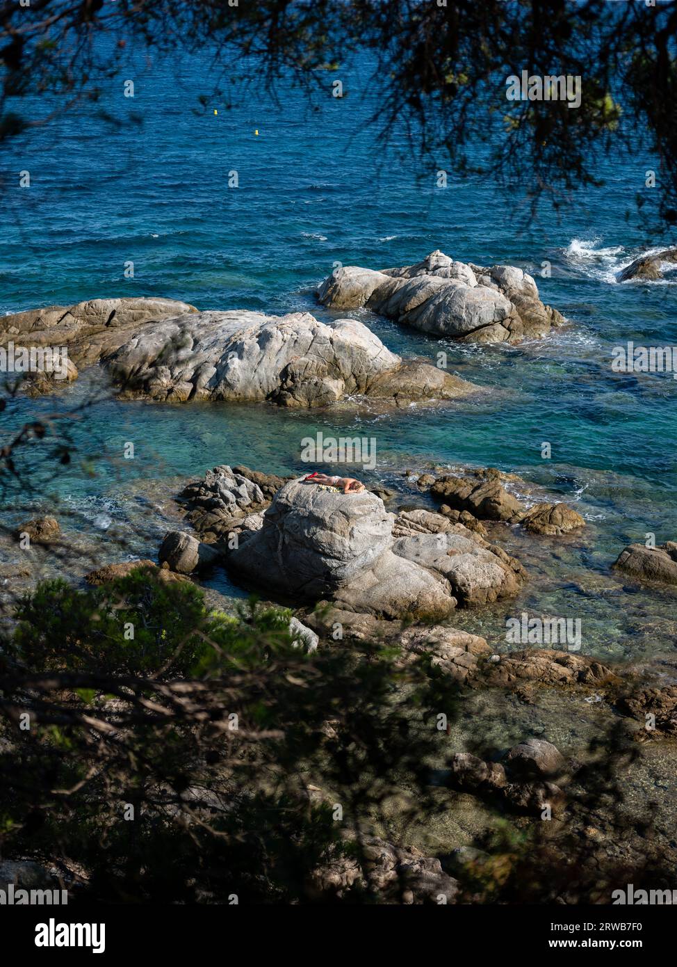 La splendida costa di Platja d'Aro, in Catalogna, Spagna. Foto Stock