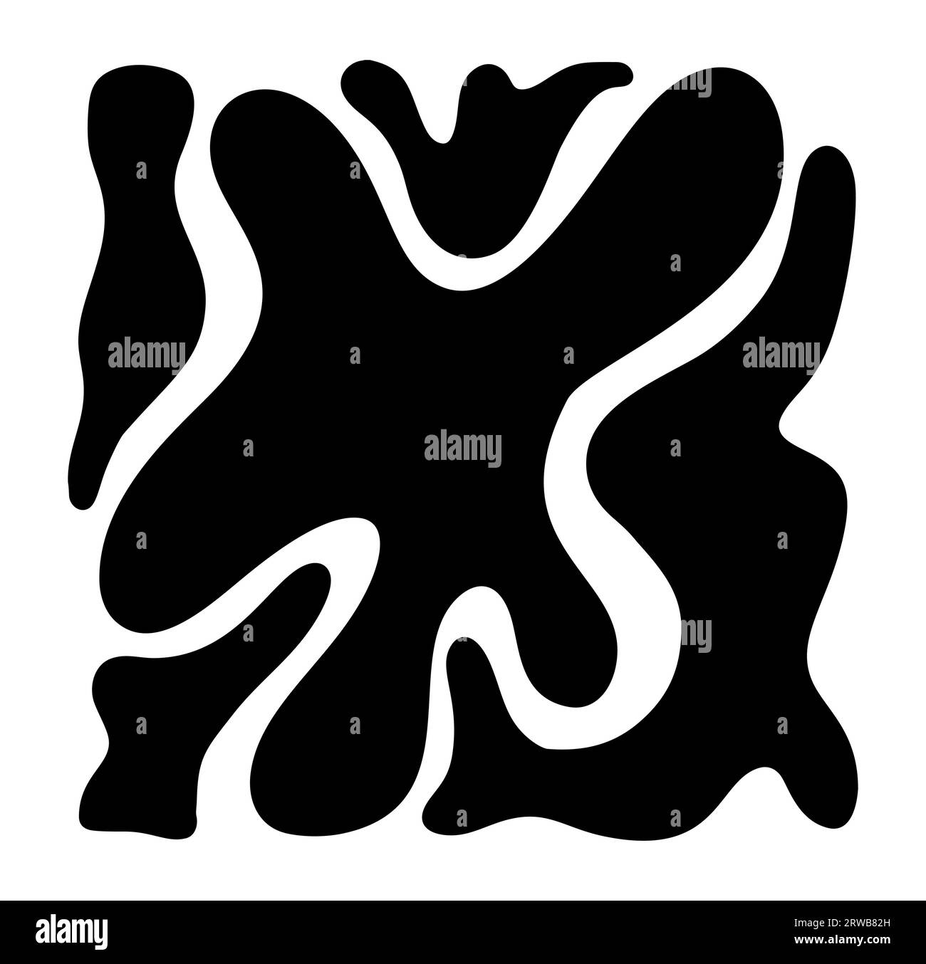 Poster di corallo astratto. Stile moderno minimalista dalle forme organiche. Illustrazione grafica vettoriale Illustrazione Vettoriale