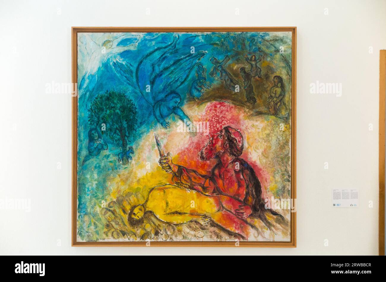 Opera di pittura di Marc Chagall "le Sacrifice d'Isaac" / "il sacrificio di Isaac" in mostra nel Musée National Marc Chagall. Bello. Francia. (135) Foto Stock