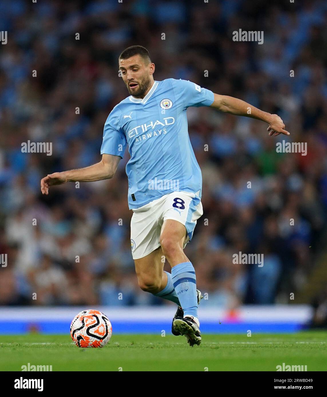 Foto del file datata 19-08-2023 del Mateo Kovacic di Manchester City. Il Manchester City sarà di nuovo senza John Stones, Jack Grealish e Mateo Kovacic mentre inizieranno la difesa della loro corona di Champions League contro la Stella Rossa Belgrado martedì. Data di emissione: Lunedì 18 settembre 2023. Foto Stock