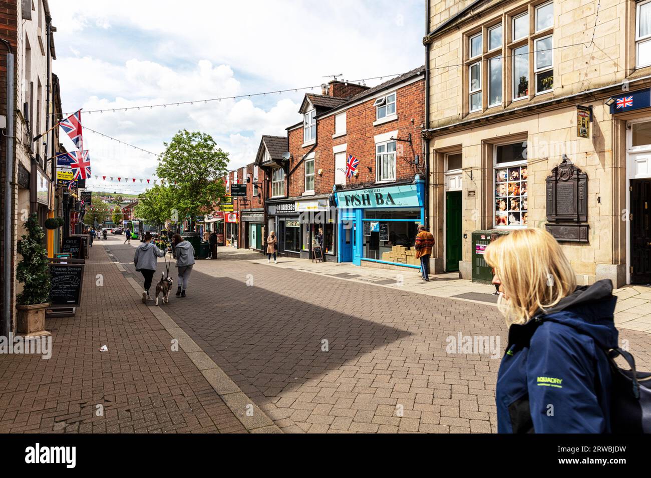Belper Town Centre, Belper, Derbyshire, Peak District, Inghilterra, Regno Unito, Belper Town, Belper UK, Belper England, Belper Derbyshire, città, città, Foto Stock
