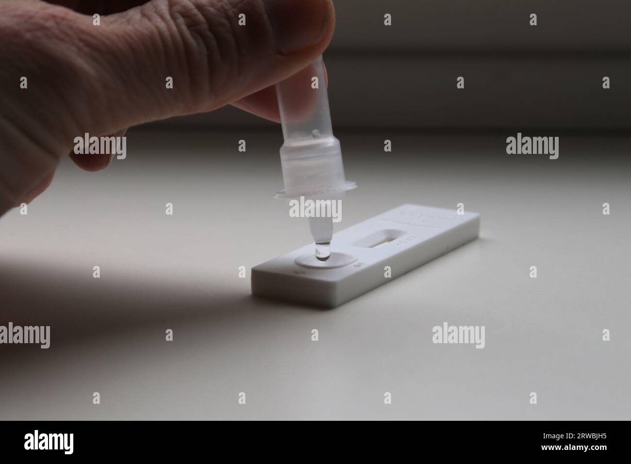 Kit per test rapido Corona Antigen, autotest Foto Stock