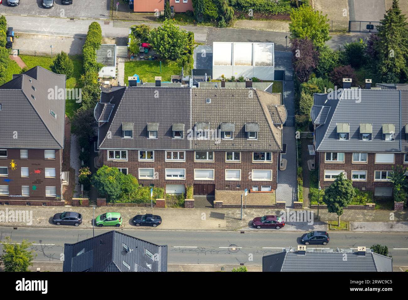 Veduta aerea, edificio residenziale Hessler Straße 31-33, Mitte, Hamm, zona della Ruhr, Renania settentrionale-Vestfalia, Germania, DE, Europa, imposta immobiliare, Immobilien, Foto Stock