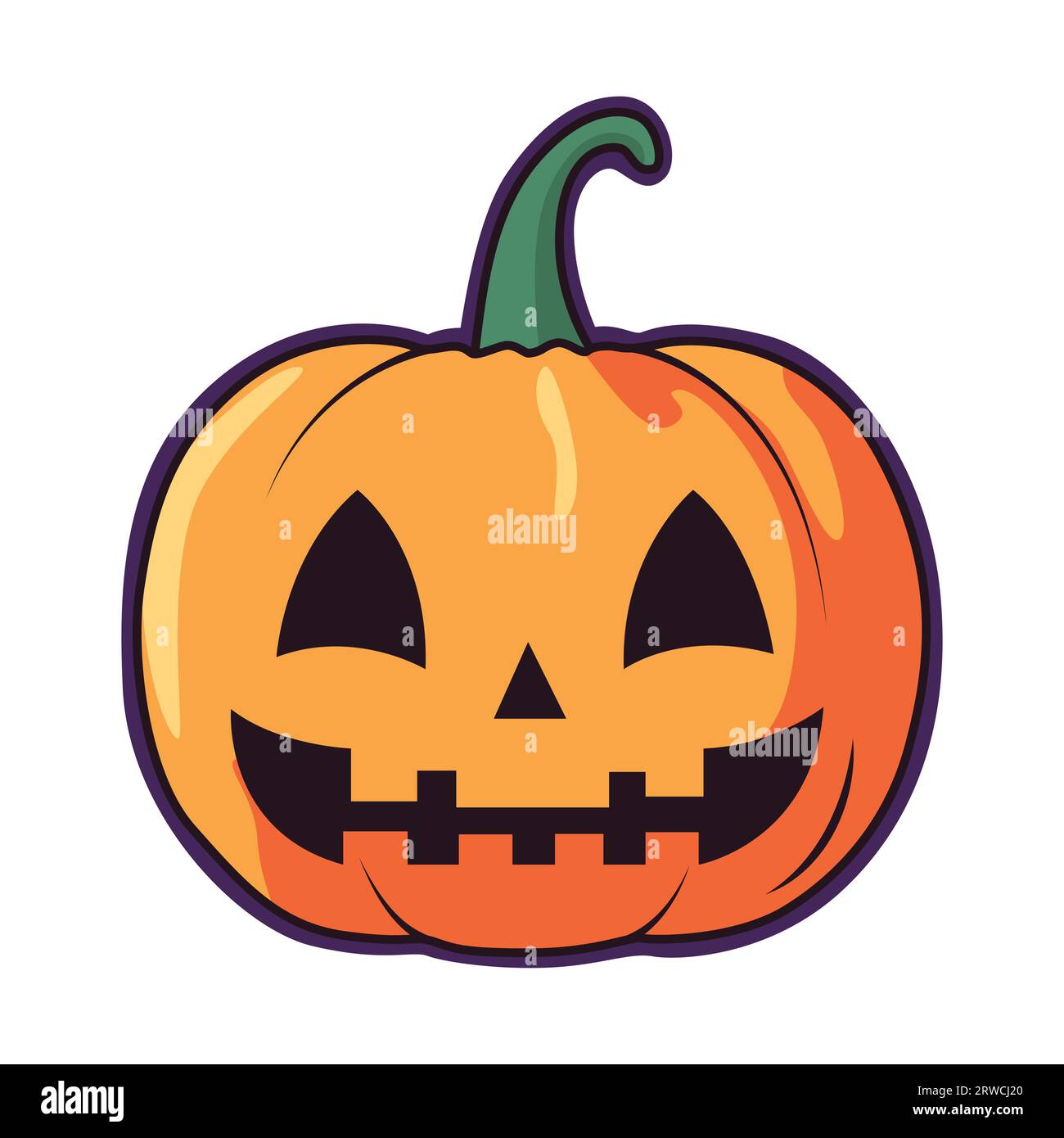 La spettrale icona della zucca di Halloween è perfetta per creare un design inquietante e un'atmosfera inquietante Illustrazione Vettoriale