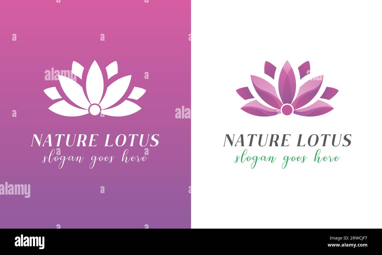 Logo Nature Lotus Design logotipo Lotus Spa Centro massaggi Beauty Spa Illustrazione Vettoriale