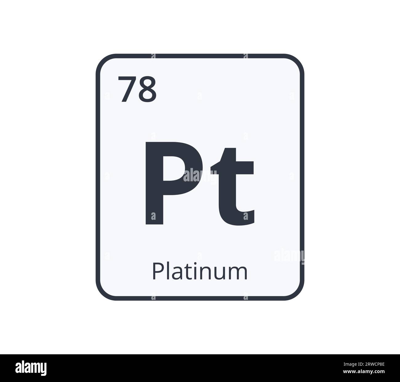 Platinum Chemical Symbol. Illustrazione Vettoriale