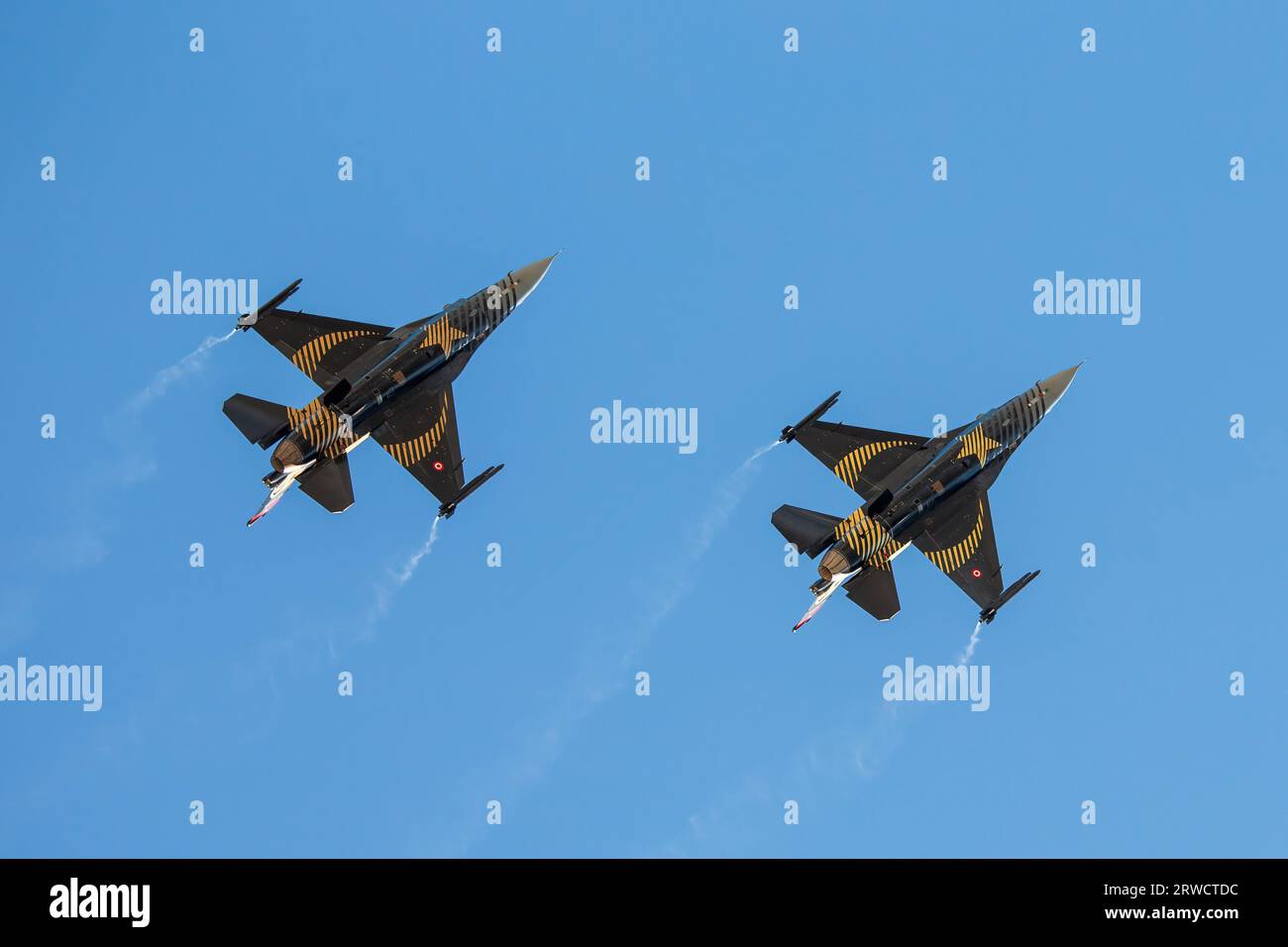 Konya, Turchia - 07 01 2021: Anatolian Eagle Air Force esercizio 2021 Soloturk F16 Fighter Jet n posizione decollo in Turchia Foto Stock