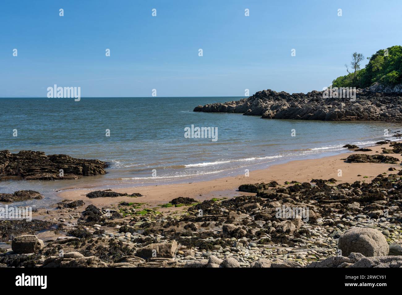 Costa di Solway vicino a Kirkudbright, Dumfries e Galloway, Scozia Foto Stock