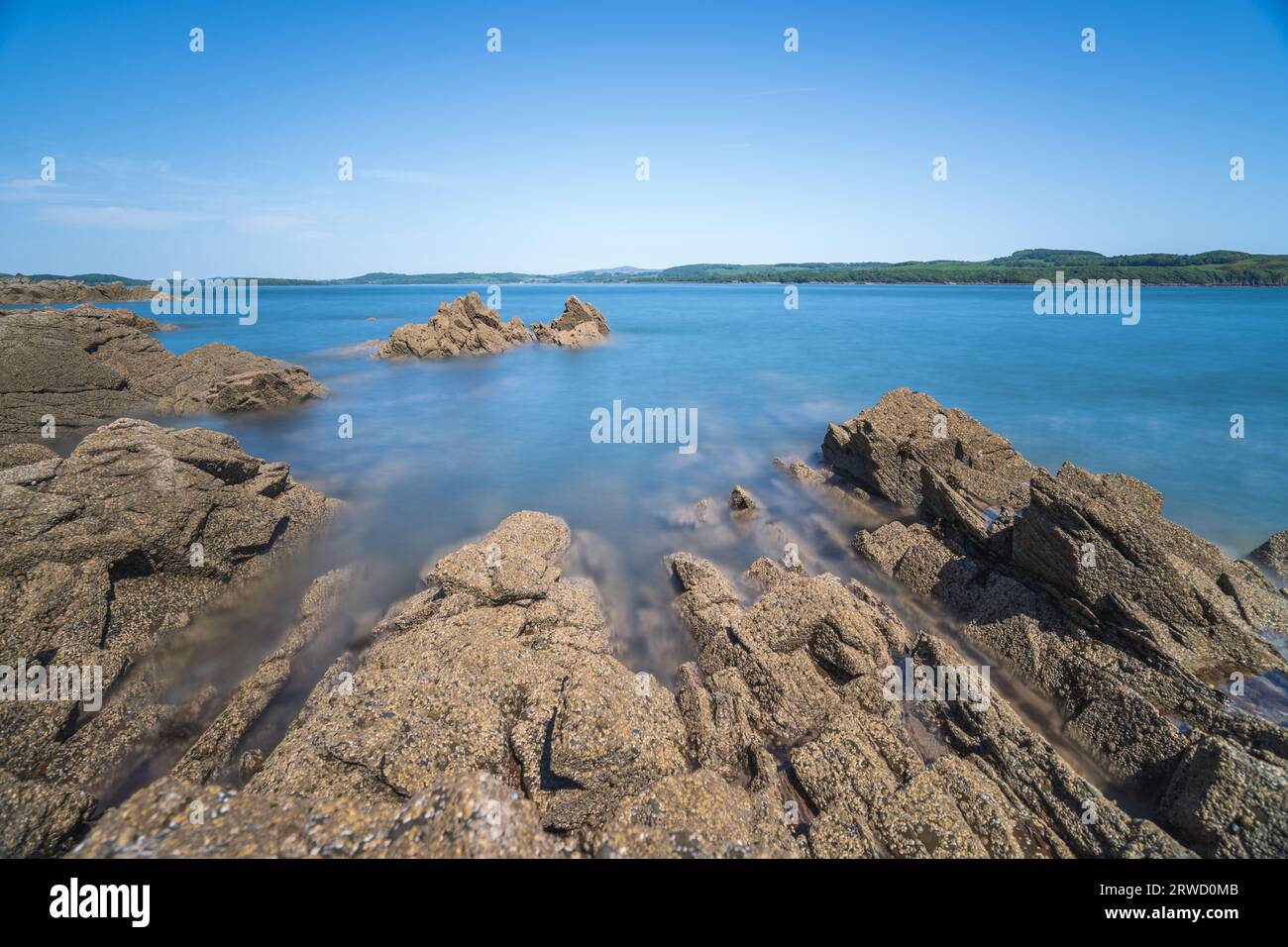Costa di Solway vicino a Kirkudbright, Dumfries e Galloway, Scozia Foto Stock