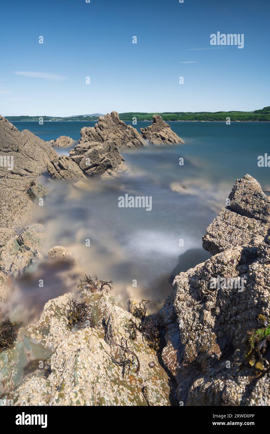 Costa di Solway vicino a Kirkudbright, Dumfries e Galloway, Scozia Foto Stock