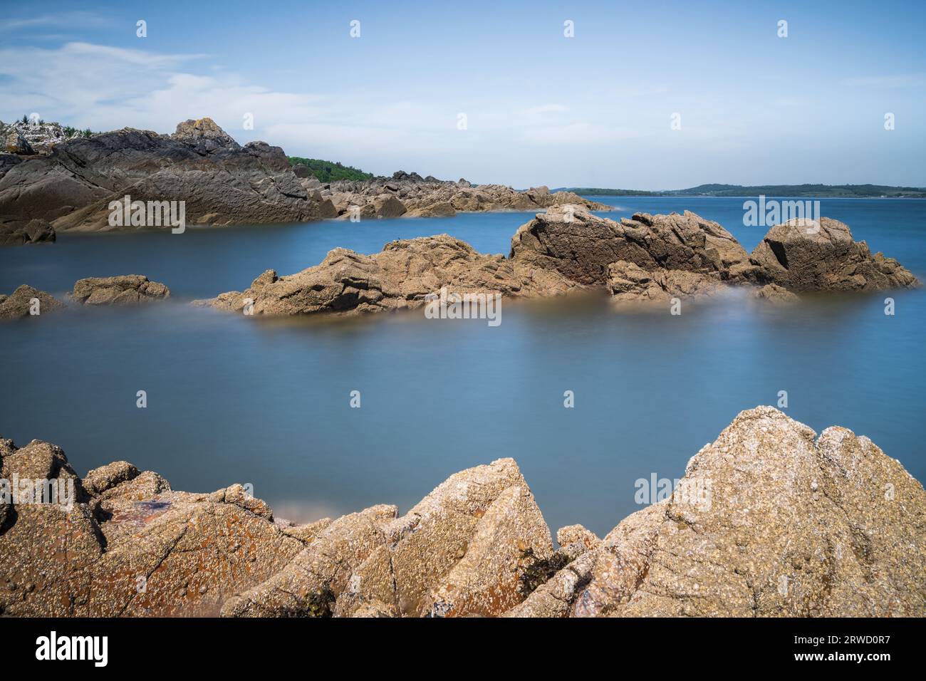 Costa di Solway vicino a Kirkudbright, Dumfries e Galloway, Scozia Foto Stock
