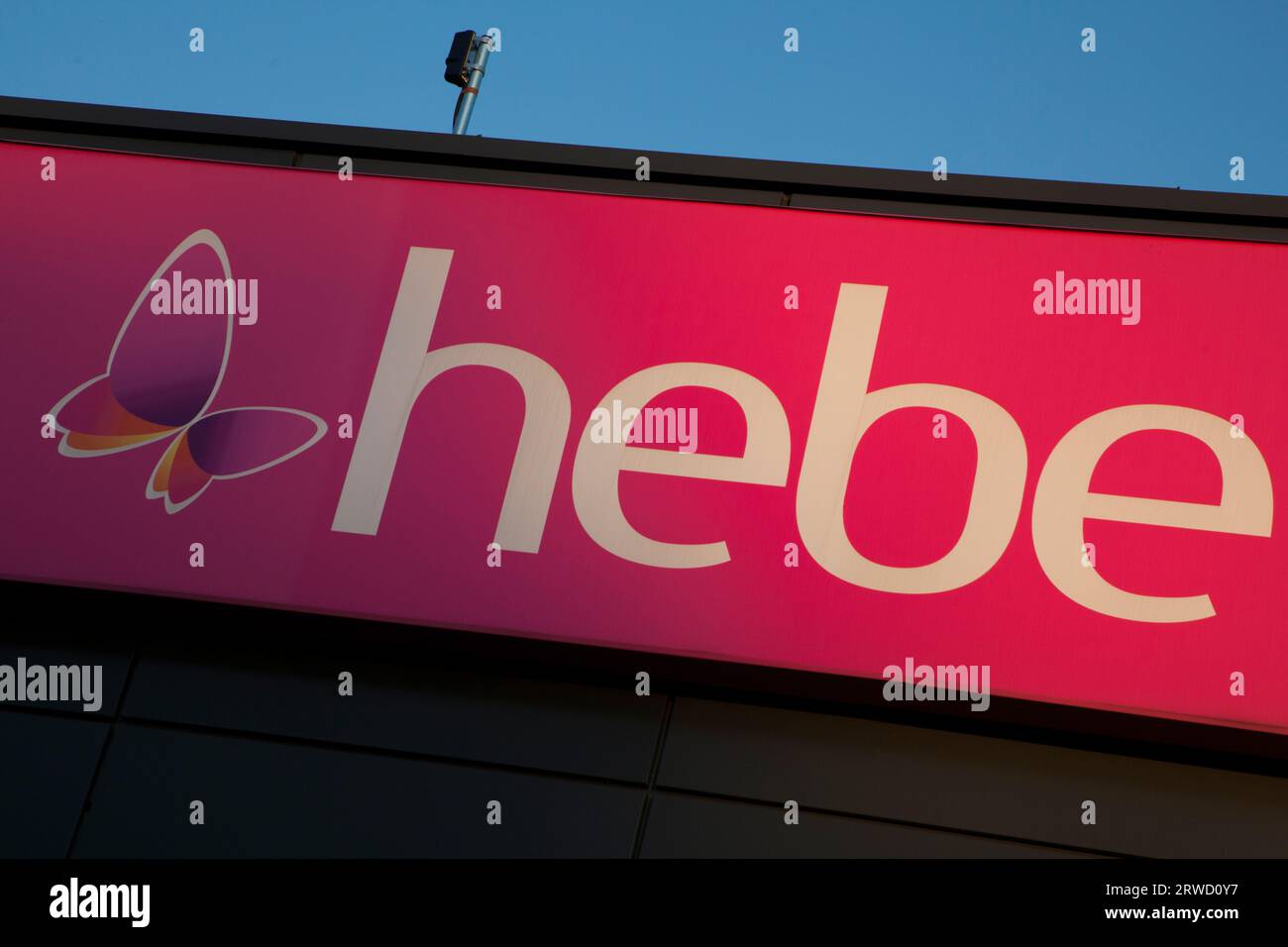 Logo Hebe, a Pruszcz Gdanski Foto Stock