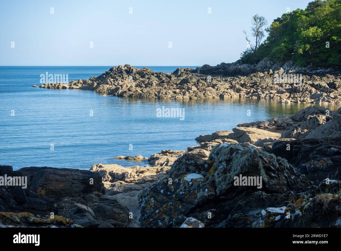 Costa di Solway vicino a Kirkudbright, Dumfries e Galloway, Scozia Foto Stock