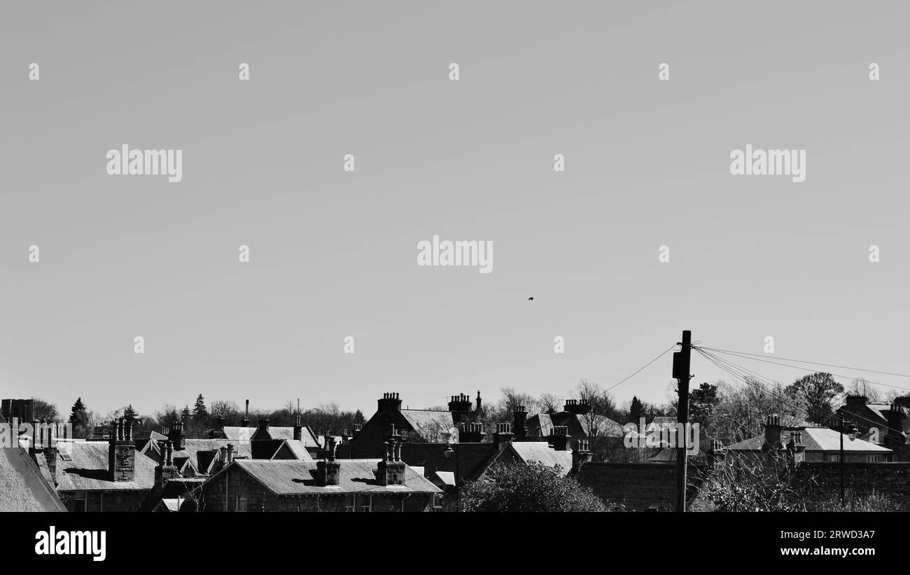 Vista sui tetti della storica città di Stirling. Foto Stock