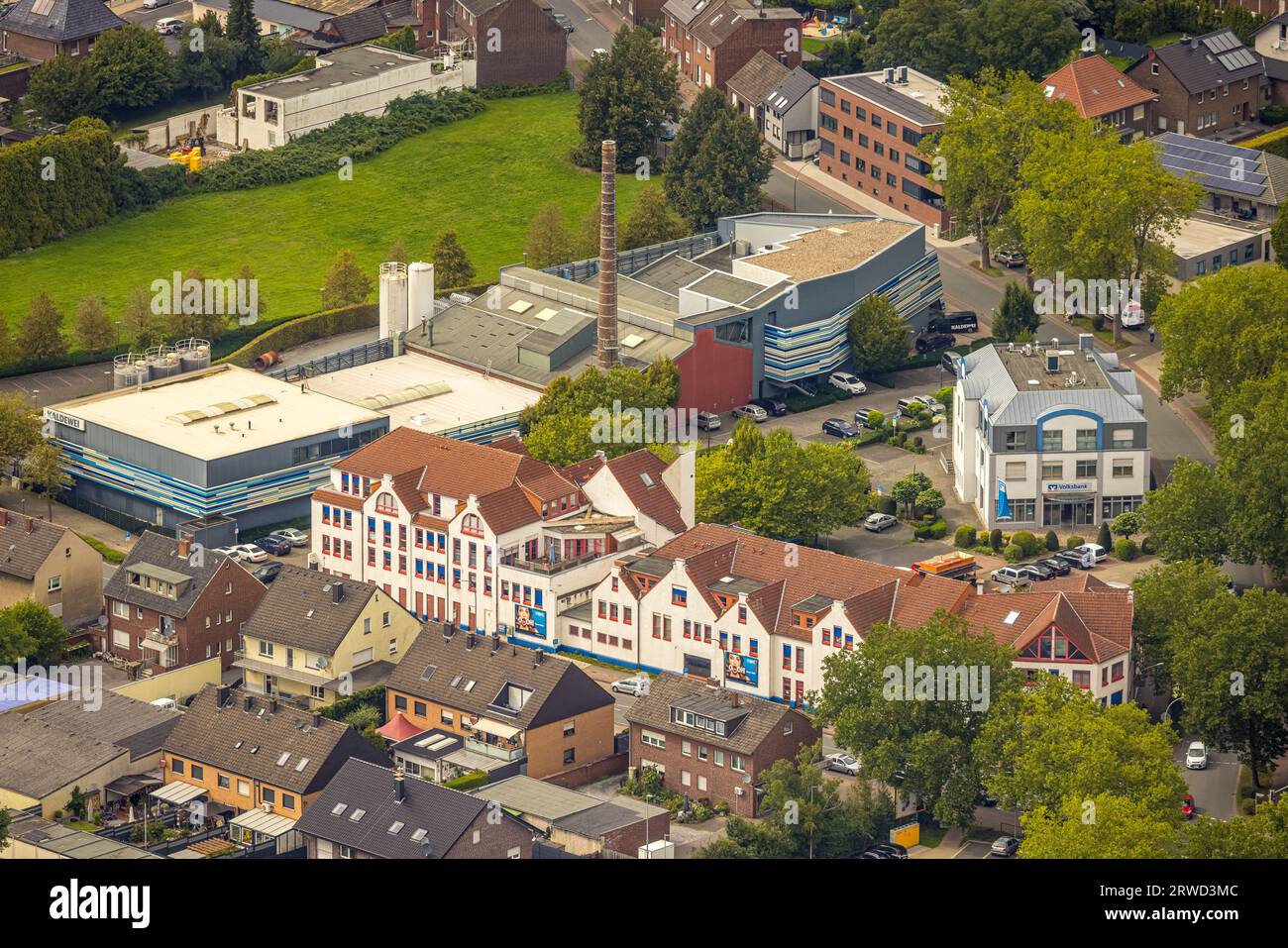 Veduta aerea, uftbild, mobili da bagno Kaldewei, zona Ahlen, Ruhr, Renania settentrionale-Vestfalia, Germania, bathroom Solutions, DE, Europa, commerciale Foto Stock