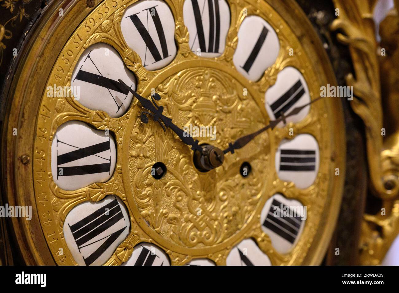 Orologio come parte di uno scrittoio realizzato da John Webb (atto 1825-1860). Londra, agosto 1857. Foto Stock
