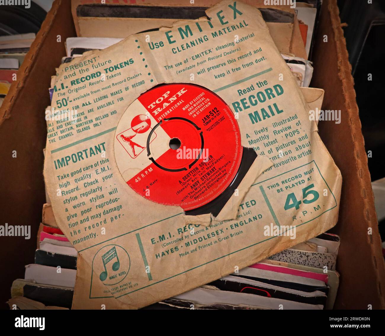 Singolo con etichetta EMI Top Rank - Andy Stewart - Un soldato scozzese Foto Stock