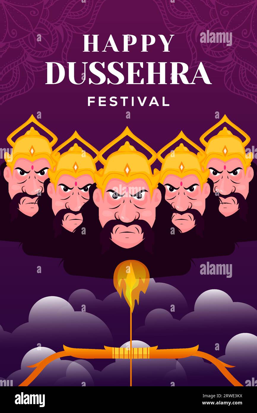 illustrazione banner verticale vector happy dussehra festival Illustrazione Vettoriale