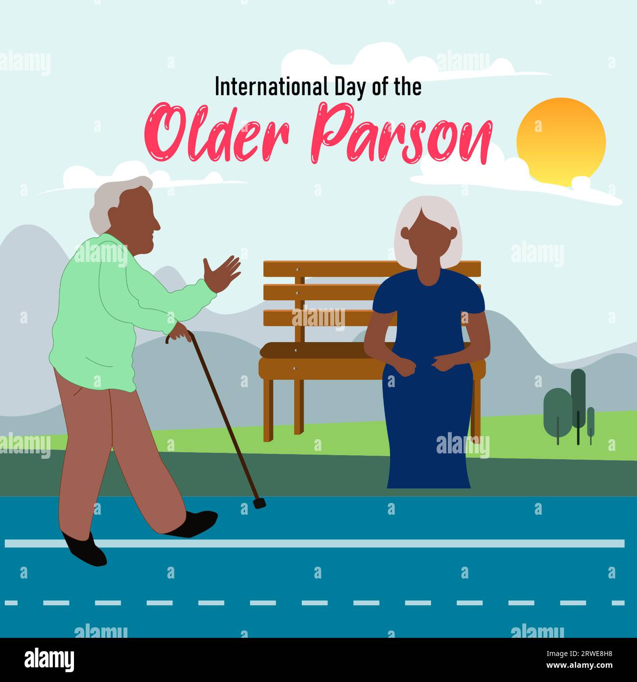 La giornata internazionale delle persone anziane è un'osservanza globale che onora e riconosce i contributi, le esperienze e le sfide degli anziani. Illustrazione Vettoriale