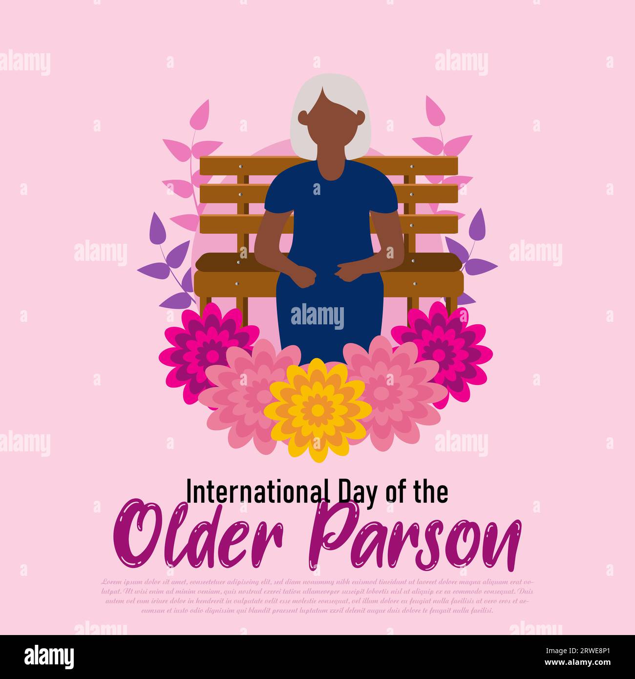 La giornata internazionale delle persone anziane è un'osservanza globale che onora e riconosce i contributi, le esperienze e le sfide degli anziani. Illustrazione Vettoriale
