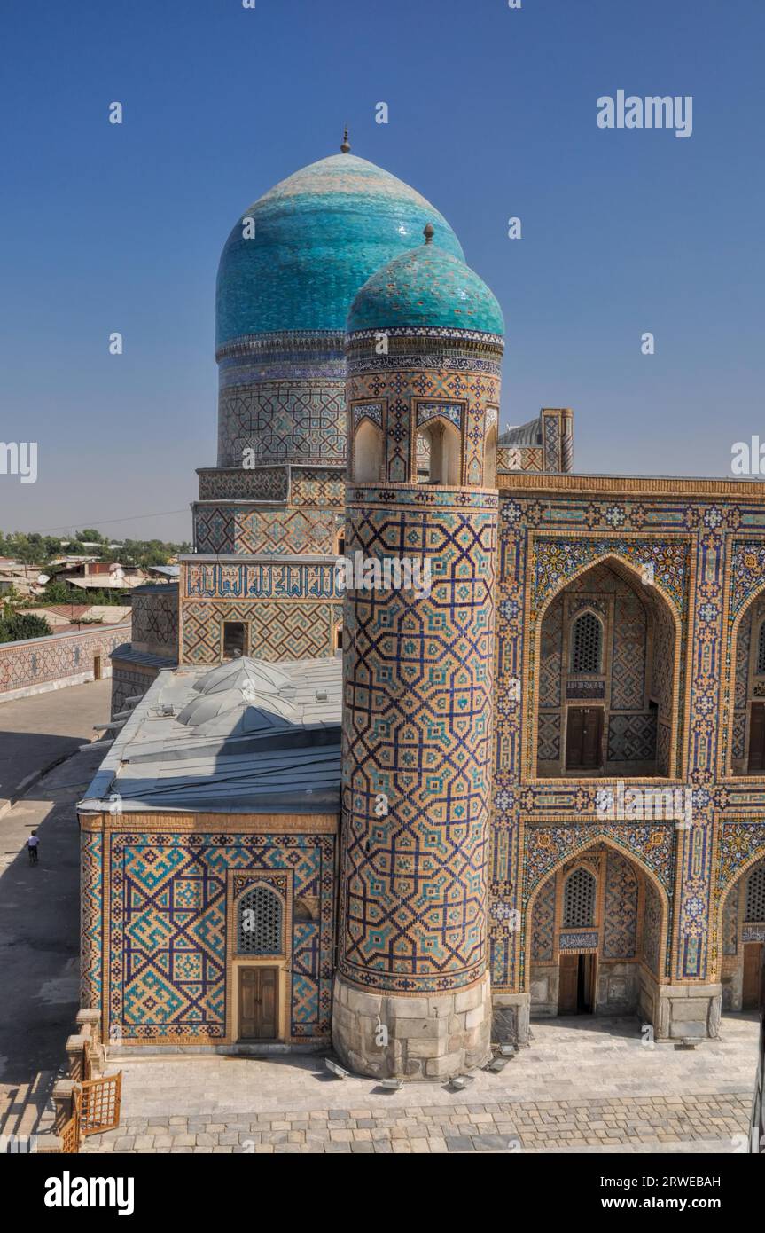 Splendidamente decorati edifici nella città di Samarcanda, Uzbekistan Foto Stock