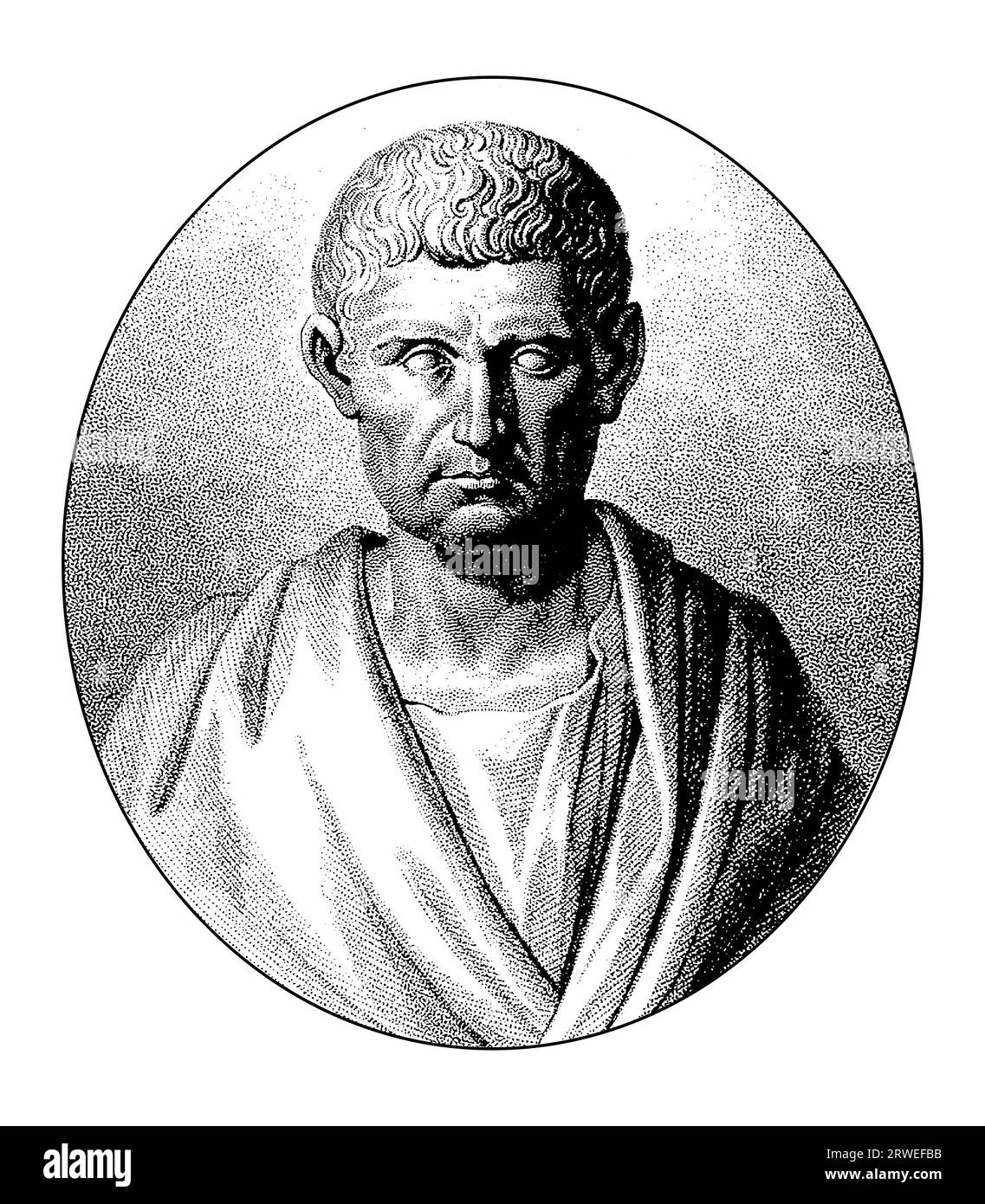 Busto di Aristotele, Gravure Portrait Foto Stock