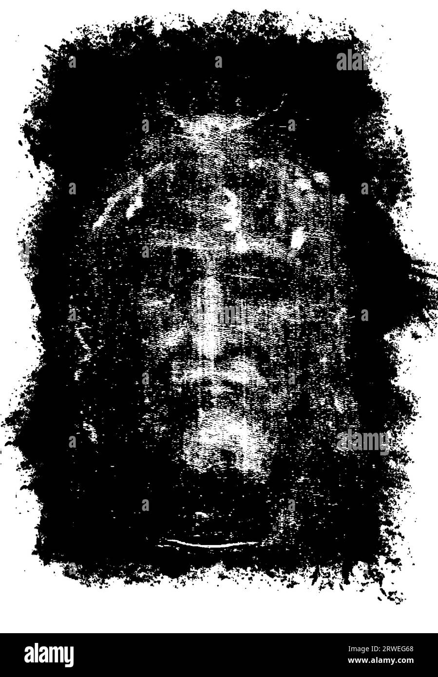 Illustrazione della Sindone di Torino, volto Santo di Gesù Foto Stock