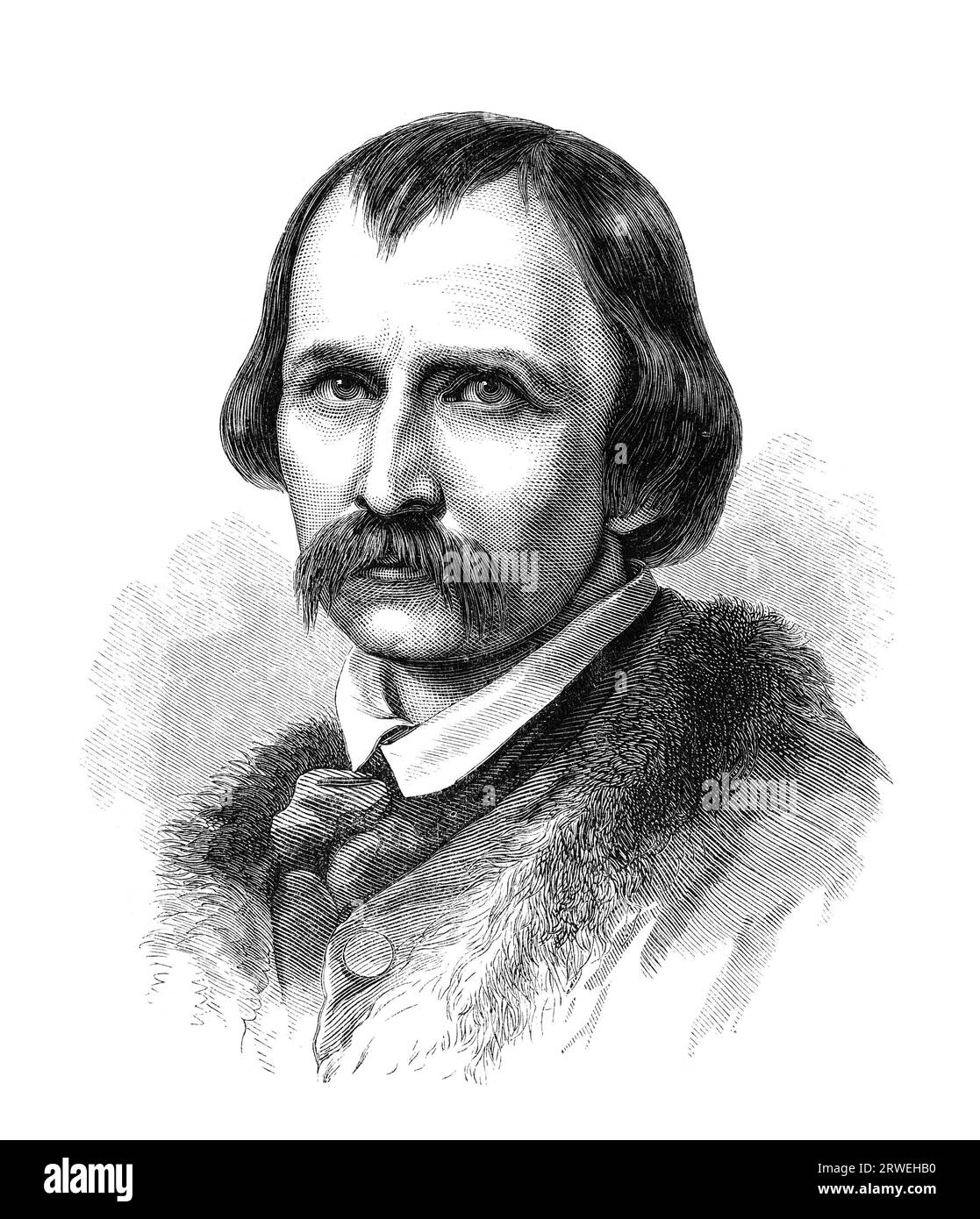 Wilhelm von Kaulbach (15 ottobre) (1805 ? 7 aprile 1874) è stato un pittore tedesco di Bad Arolsen, Waldeck. Incisione da una rivista stampata nel 1872 Foto Stock
