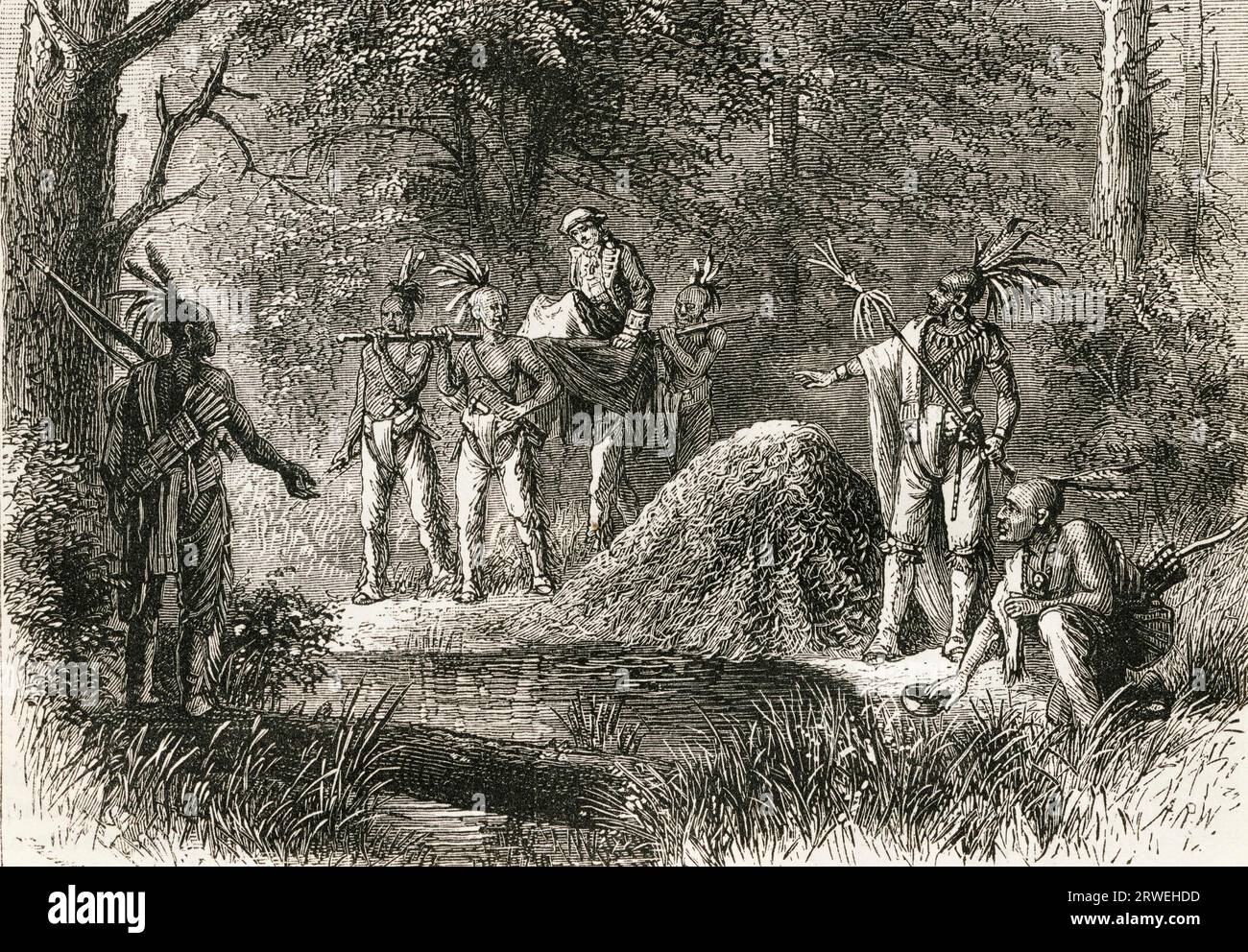 Nel 1767, Sir William Johnson, soldato britannico e eroe delle guerre franco-indiane, fu portato a circa 16 km ad ovest del villaggio Foto Stock