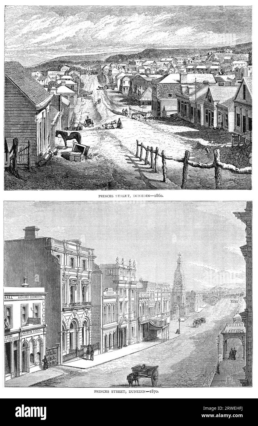 Princes Street (spesso indicata come Princess Street) è una delle strade principali di Dunedin, la seconda città più grande dell'Isola del Sud della nuova Zelanda. Nel Foto Stock