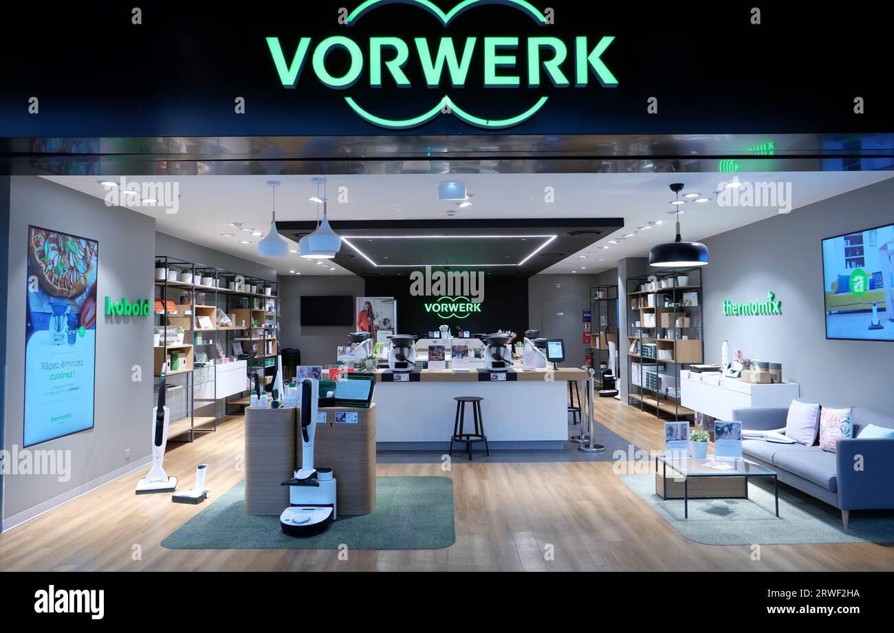 VORWERK HOME ELECTRONIC PRODUCTS STORE ENTRA NEL CENTRO COMMERCIALE Foto Stock