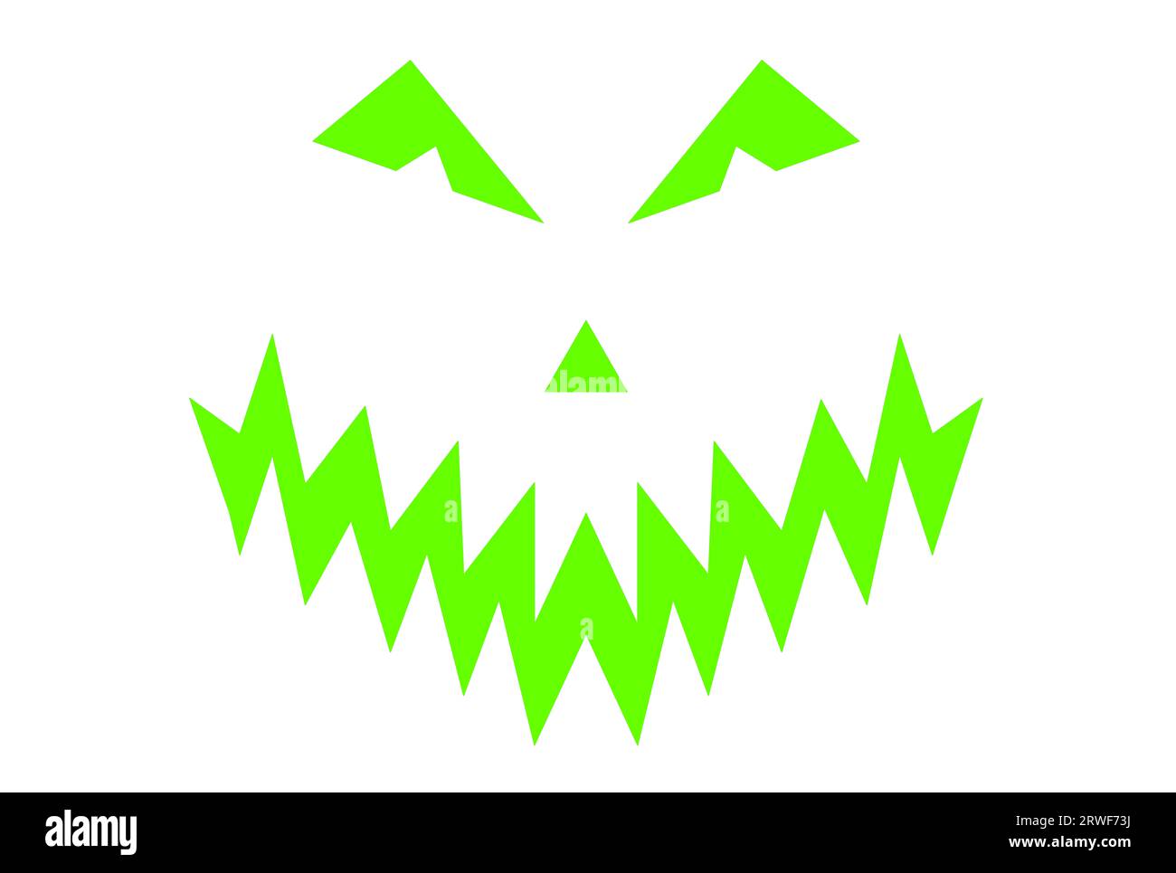 Halloween, Halloween party, fantasma dai denti affilati, maschera mostro demoniaca pronti a chiedere: Trucco o regalo? illustrazione grafica Foto Stock