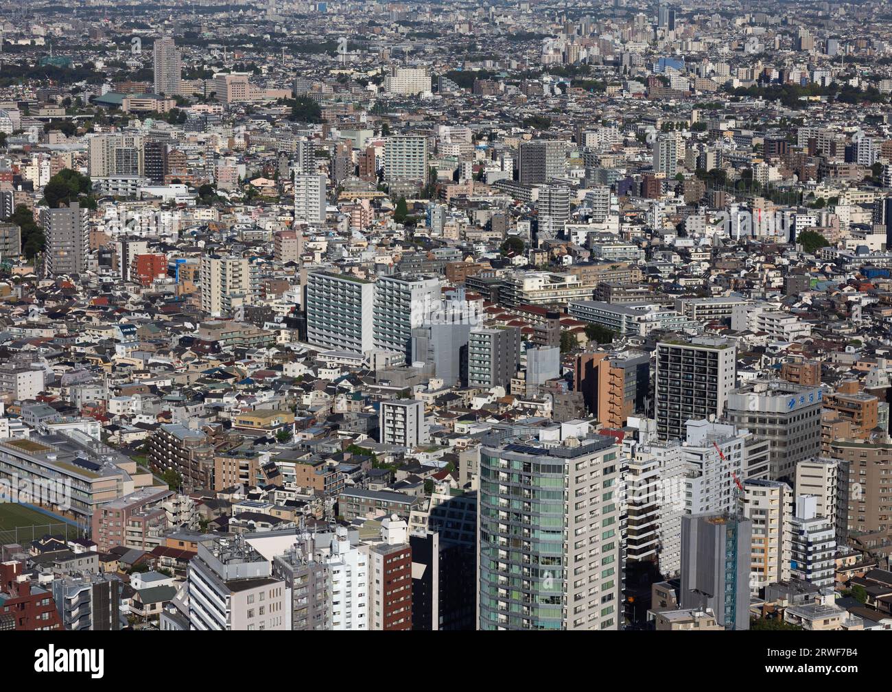 Vista aerea della città, regione di Kanto, Tokyo, Giappone Foto Stock