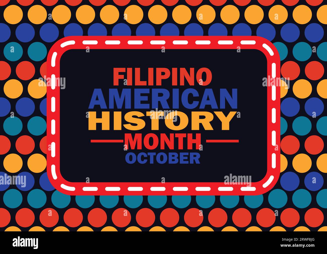 Mese di ottobre della storia filippina americana. Concetto di vacanza. Modello per sfondo, banner, scheda, poster con iscrizione di testo. Illustrazione vettoriale. Illustrazione Vettoriale