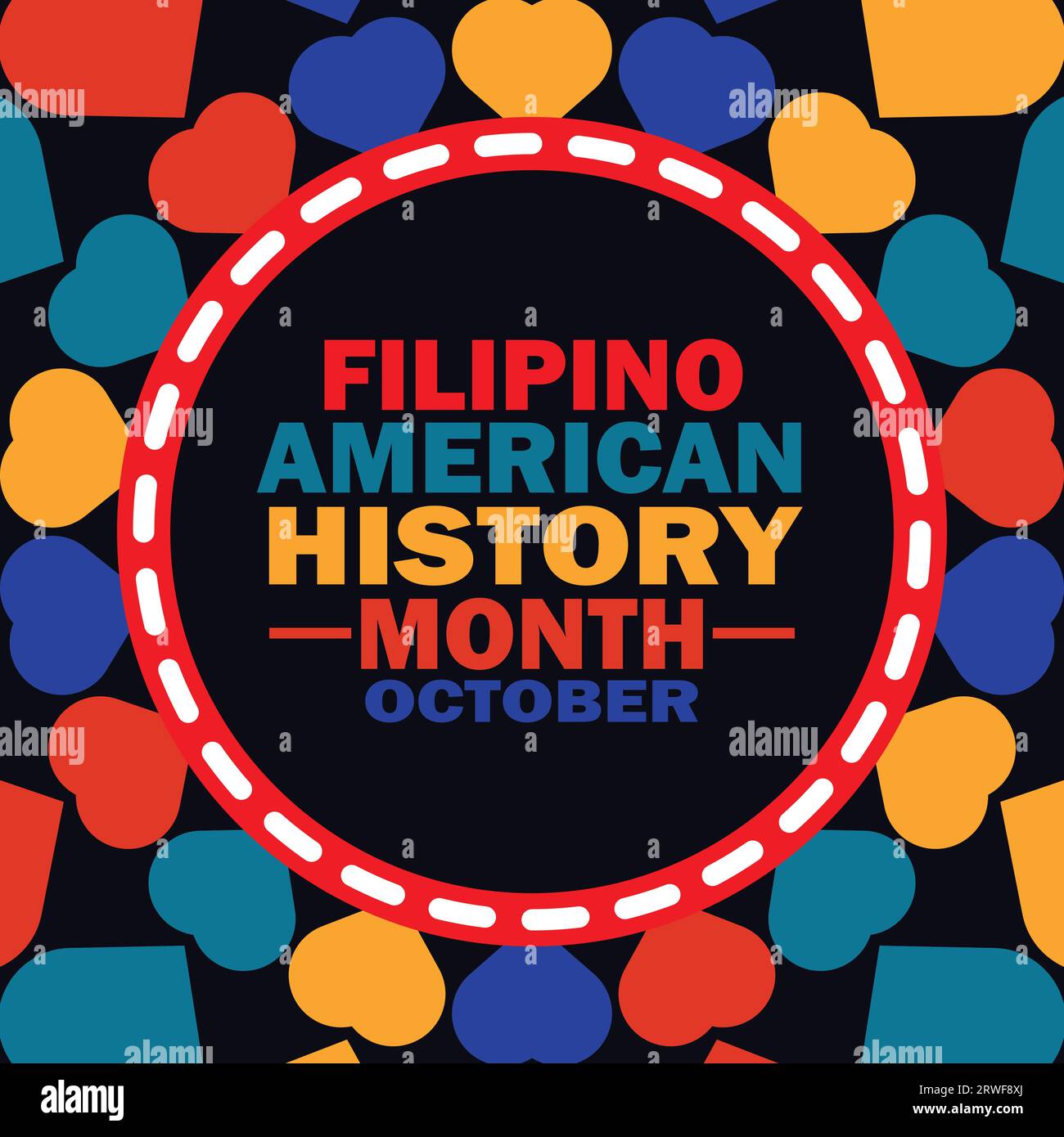 Filippino American History Month ottobre illustrazione vettoriale. Adatto per biglietti d'auguri, poster e striscioni. Illustrazione Vettoriale