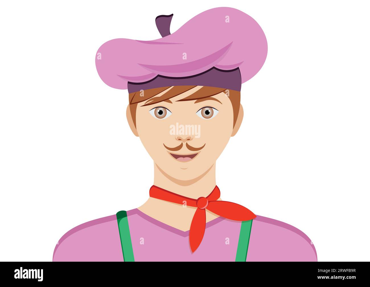 Ritratto del vettore di clipart del carattere pittore su sfondo bianco Illustrazione Vettoriale