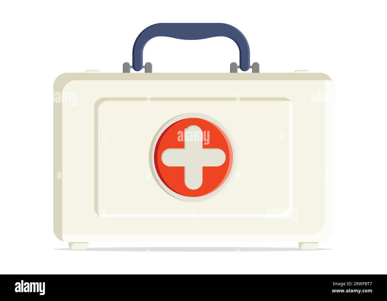 Kit medico di pronto soccorso design piatto vettoriale su sfondo bianco Illustrazione Vettoriale