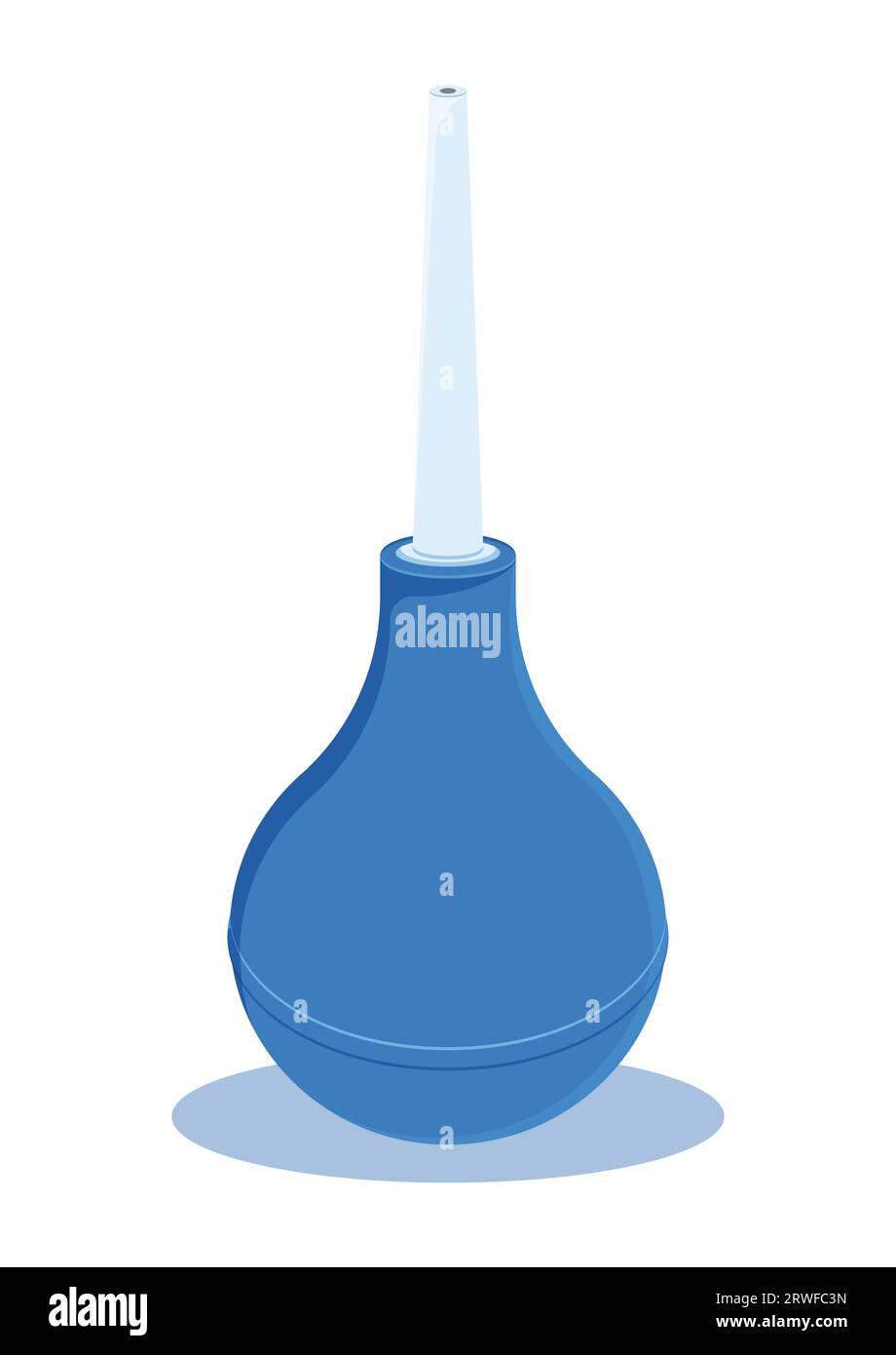 Design piatto vettoriale della siringa enema isolato su sfondo bianco Illustrazione Vettoriale